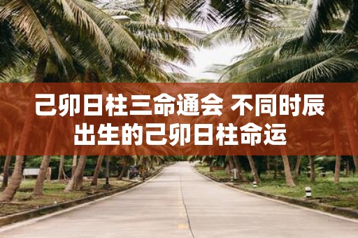 己卯日柱三命通会 不同时辰出生的己卯日柱命运