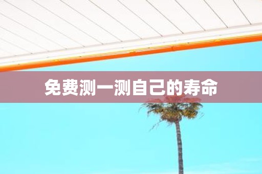 免费测一测自己的寿命