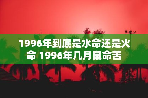 1996年到底是水命还是火命 1996年几月鼠命苦