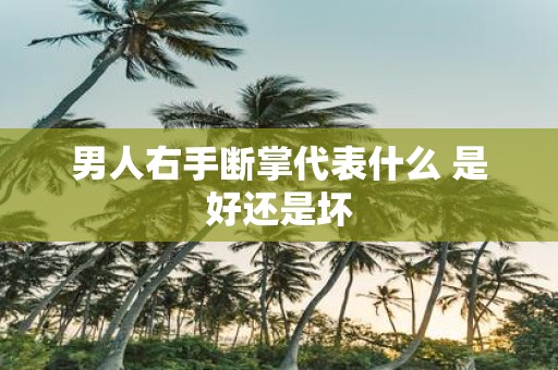 男人右手断掌代表什么 是好还是坏