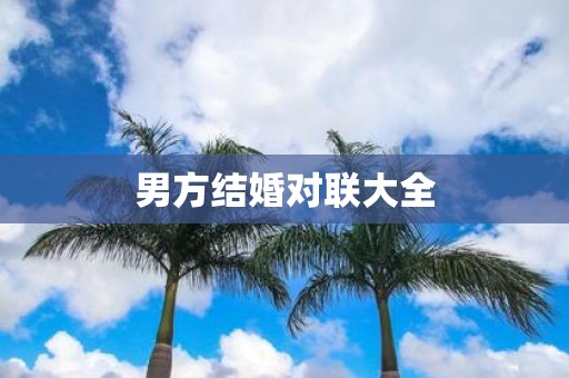 男方结婚对联大全