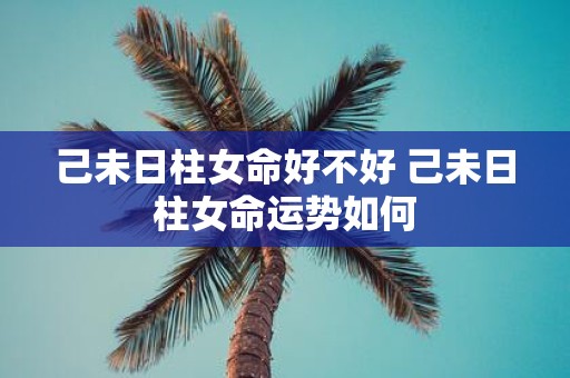 己未日柱女命好不好 己未日柱女命运势如何