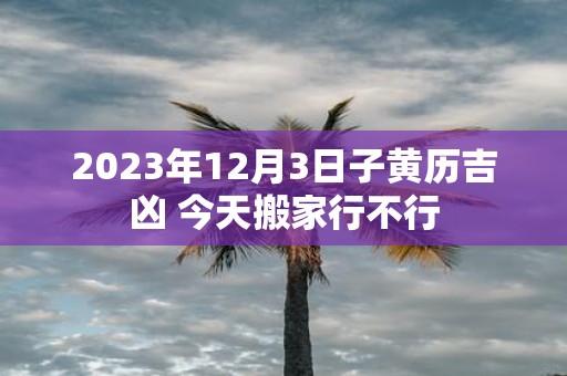 2025年12月3日子黄历吉凶 今天搬家行不行