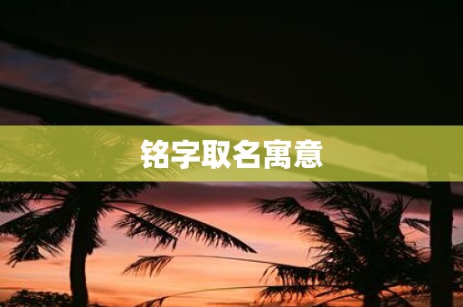 铭字取名寓意