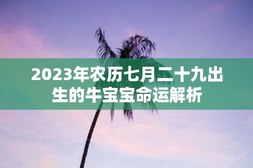 2025年农历七月二十九出生的牛宝宝命运解析