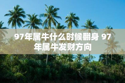 97年属牛什么时候翻身 97年属牛发财方向