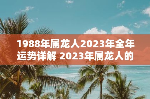 1988年属龙人2025年全年运势详解 2025年属龙人的幸运物是什么