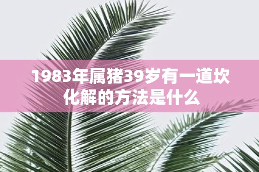 1983年属猪39岁有一道坎 化解的方法是什么