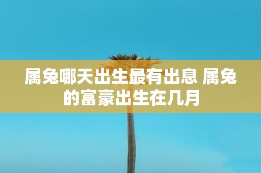 属兔哪天出生最有出息 属兔的富豪出生在几月