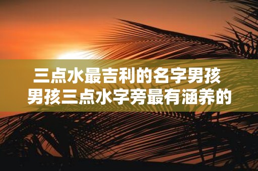 三点水最吉利的名字男孩 男孩三点水字旁最有涵养的字