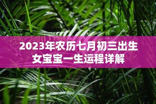 2025年农历七月初三出生女宝宝一生运程详解
