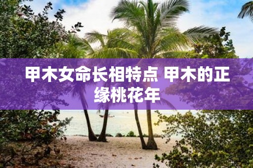 甲木女命长相特点 甲木的正缘桃花年