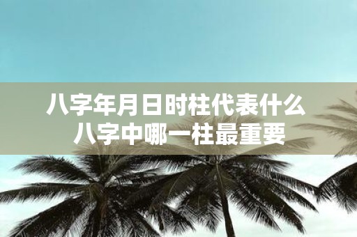 八字年月日时柱代表什么 八字中哪一柱最重要