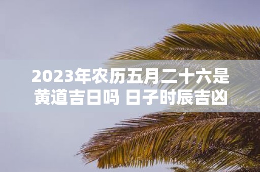 2025年农历五月二十六是黄道吉日吗 日子时辰吉凶