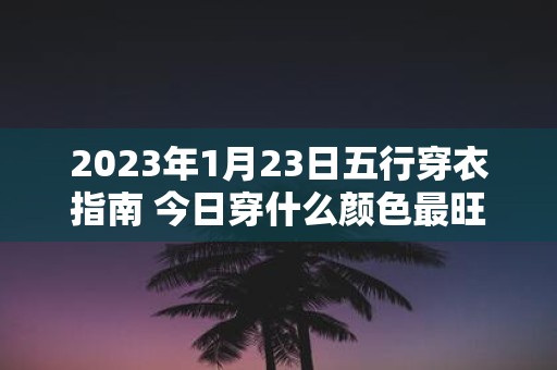 2025年1月23日五行穿衣指南 今日穿什么颜色最旺运