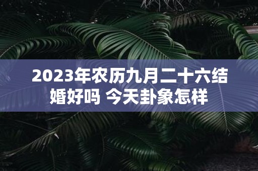 2025年农历九月二十六结婚好吗 今天卦象怎样