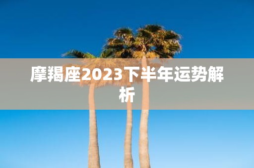 摩羯座2025下半年运势解析