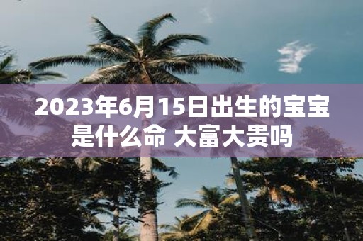 2025年6月15日出生的宝宝是什么命 大富大贵吗