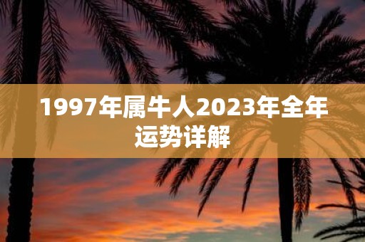 1997年属牛人2025年全年运势详解