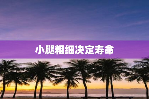 小腿粗细决定寿命