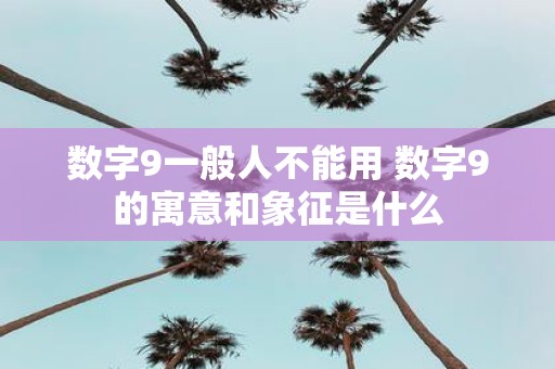 数字9一般人不能用 数字9的寓意和象征是什么