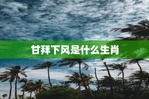 甘拜下风是什么生肖