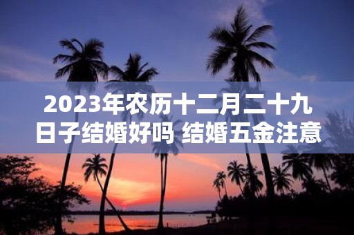 2025年农历十二月二十九日子结婚好吗 结婚五金注意事项