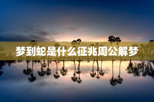 梦到蛇是什么征兆周公解梦