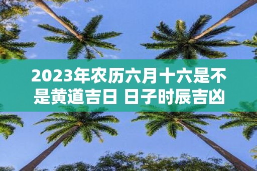 2025年农历六月十六是不是黄道吉日 日子时辰吉凶