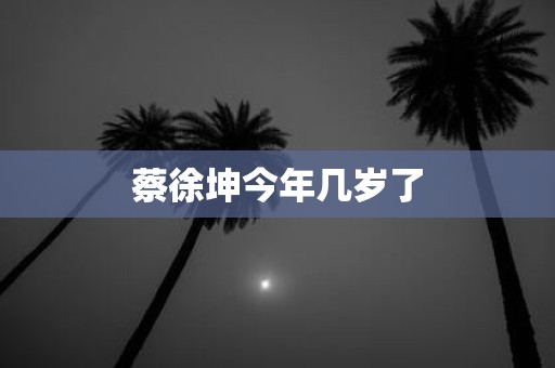 蔡徐坤今年几岁了