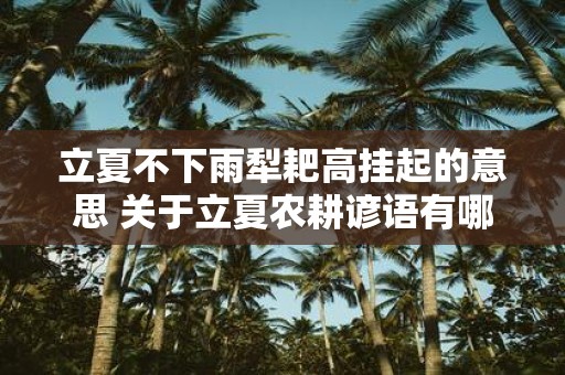 立夏不下雨犁耙高挂起的意思 关于立夏农耕谚语有哪些