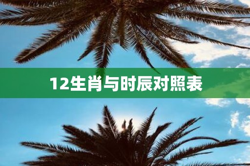 12生肖与时辰对照表