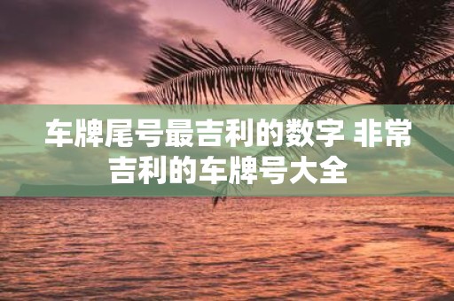 车牌尾号最吉利的数字 非常吉利的车牌号大全