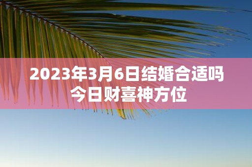 2025年3月6日结婚合适吗 今日财喜神方位