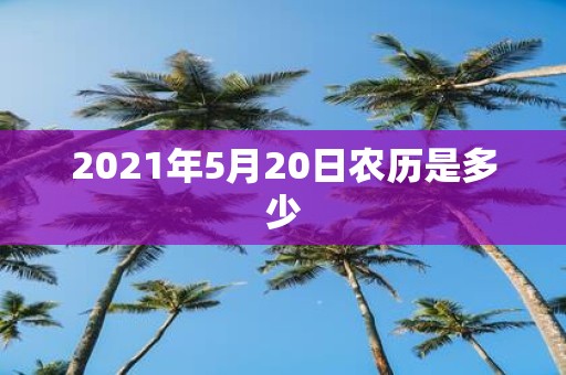 2021年5月20日农历是多少