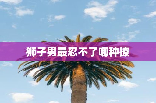 狮子男最忍不了哪种撩