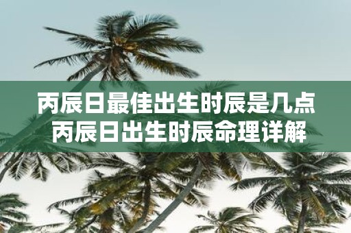 丙辰日最佳出生时辰是几点 丙辰日出生时辰命理详解