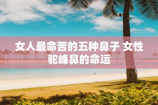 女人最命苦的五种鼻子 女性驼峰鼻的命运