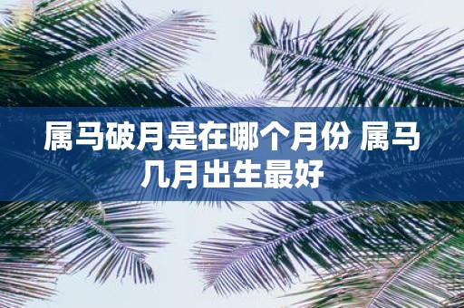 属马破月是在哪个月份 属马几月出生最好