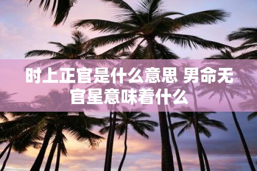 时上正官是什么意思 男命无官星意味着什么