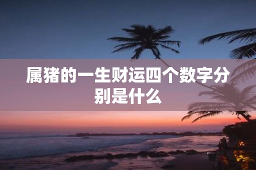 属猪的一生财运四个数字分别是什么