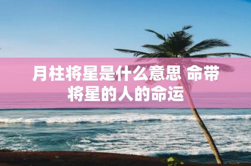 月柱将星是什么意思 命带将星的人的命运