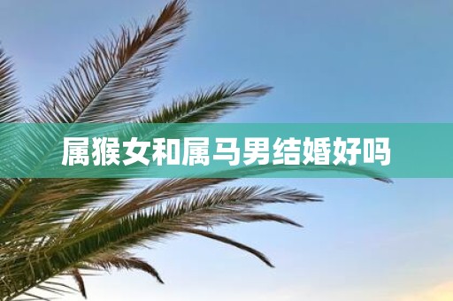 属猴女和属马男结婚好吗