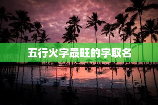 五行火字最旺的字取名