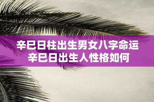 辛巳日柱出生男女八字命运 辛巳日出生人性格如何