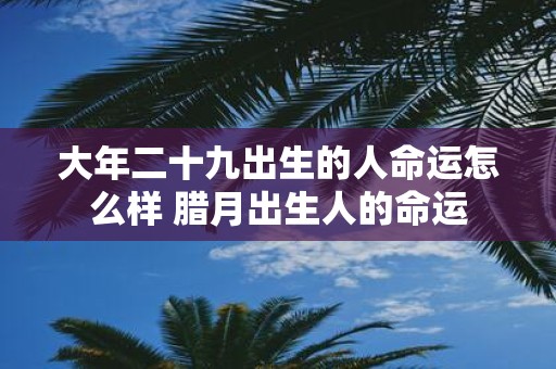 大年二十九出生的人命运怎么样 腊月出生人的命运