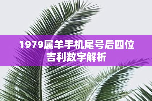 1979属羊手机尾号后四位吉利数字解析