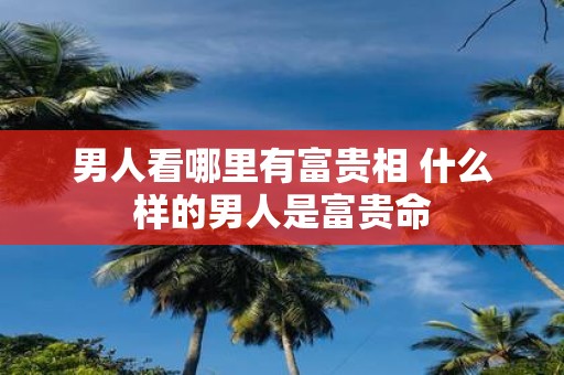 男人看哪里有富贵相 什么样的男人是富贵命