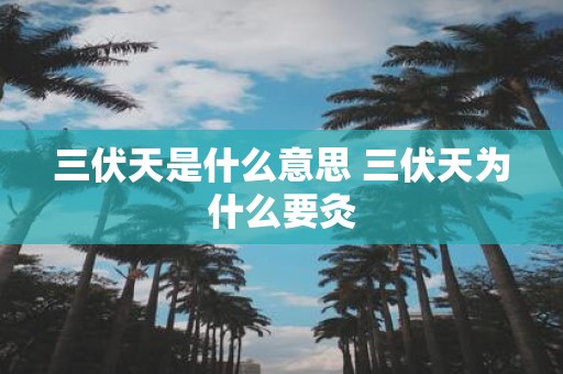 三伏天是什么意思 三伏天为什么要灸
