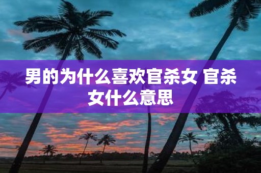 男的为什么喜欢官杀女 官杀女什么意思